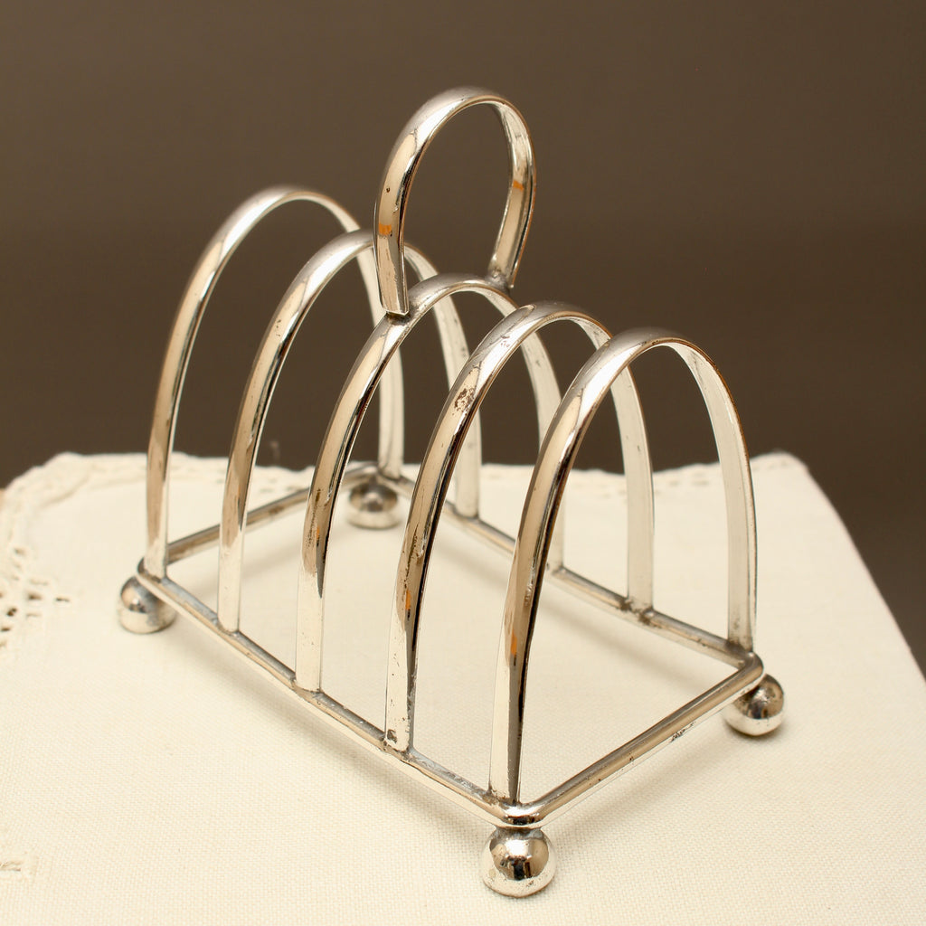 Antique I.F.S. Ltd Sheffield Silver Plated Toast Rack - Edwardian Style Desk Letter Organizer (c.1920)