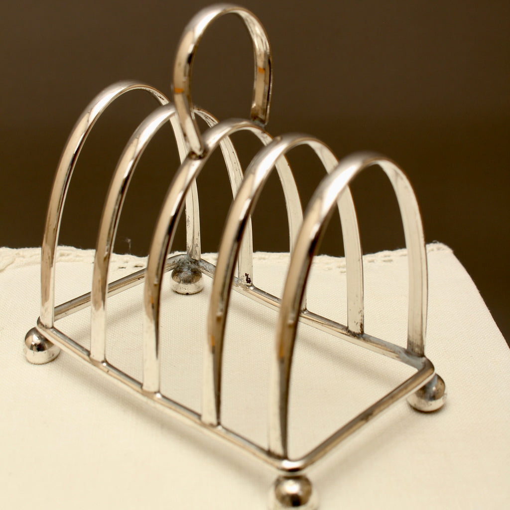 Antique I.F.S. Ltd Sheffield Silver Plated Toast Rack - Edwardian Style Desk Letter Organizer (c.1920)