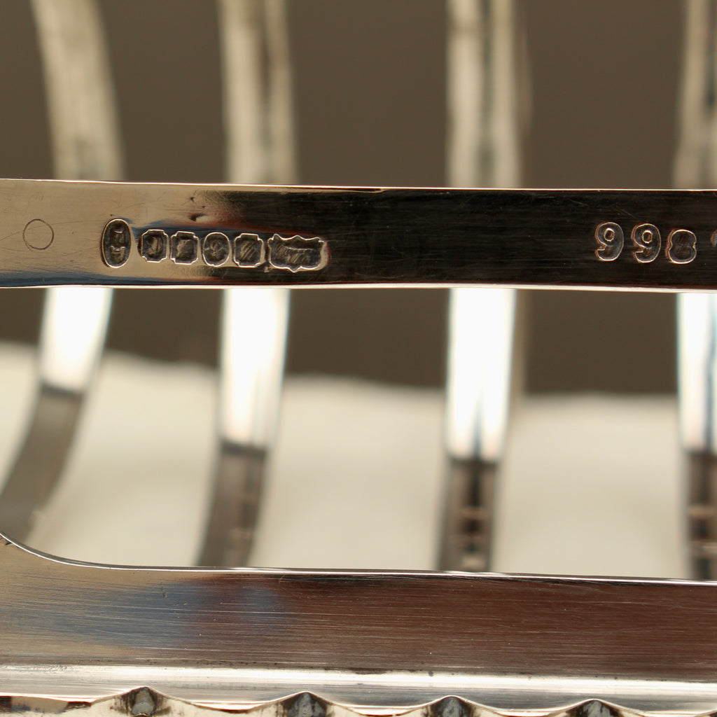 Antique John Biggin Sheffield Silver Plated Toast Rack - 4-Slot Gothic Arch Letter Rack (c.1910)