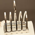 Antique Goodwins Ltd Sheffield Silver Plated Toast Rack - 4-Slot Wave Edge Letter Rack (c.1910)