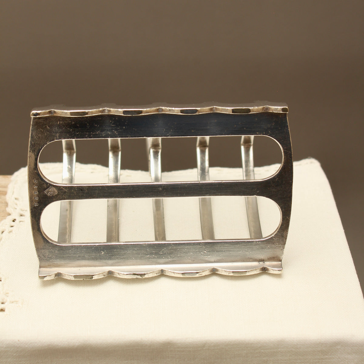 Antique Goodwins Ltd Sheffield Silver Plated Toast Rack - 4-Slot Wave Edge Letter Rack (c.1910)