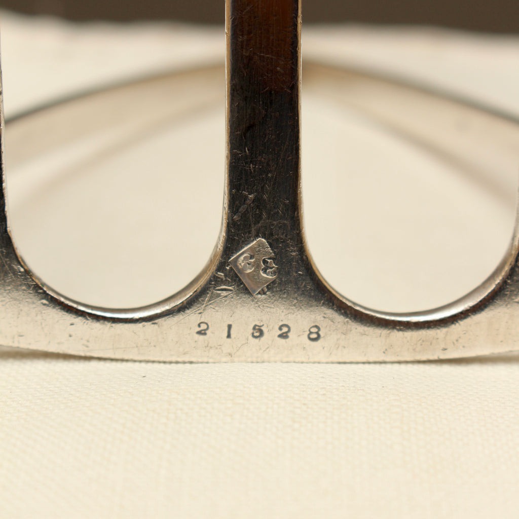 Antique Goodwins Ltd Sheffield Silver Plated Toast Rack - 4-Slot Wave Edge Letter Rack (c.1910)