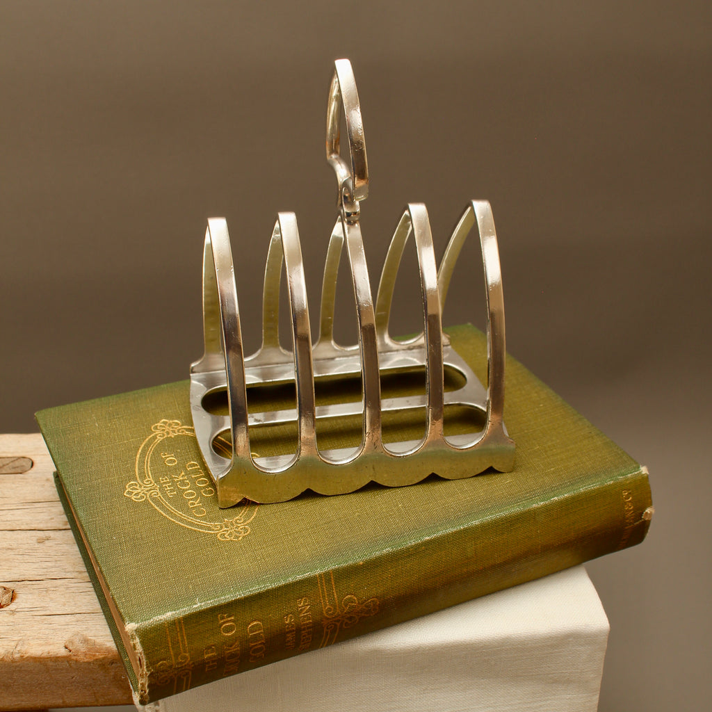 Antique Goodwins Ltd Sheffield Silver Plated Toast Rack - 4-Slot Wave Edge Letter Rack (c.1910)