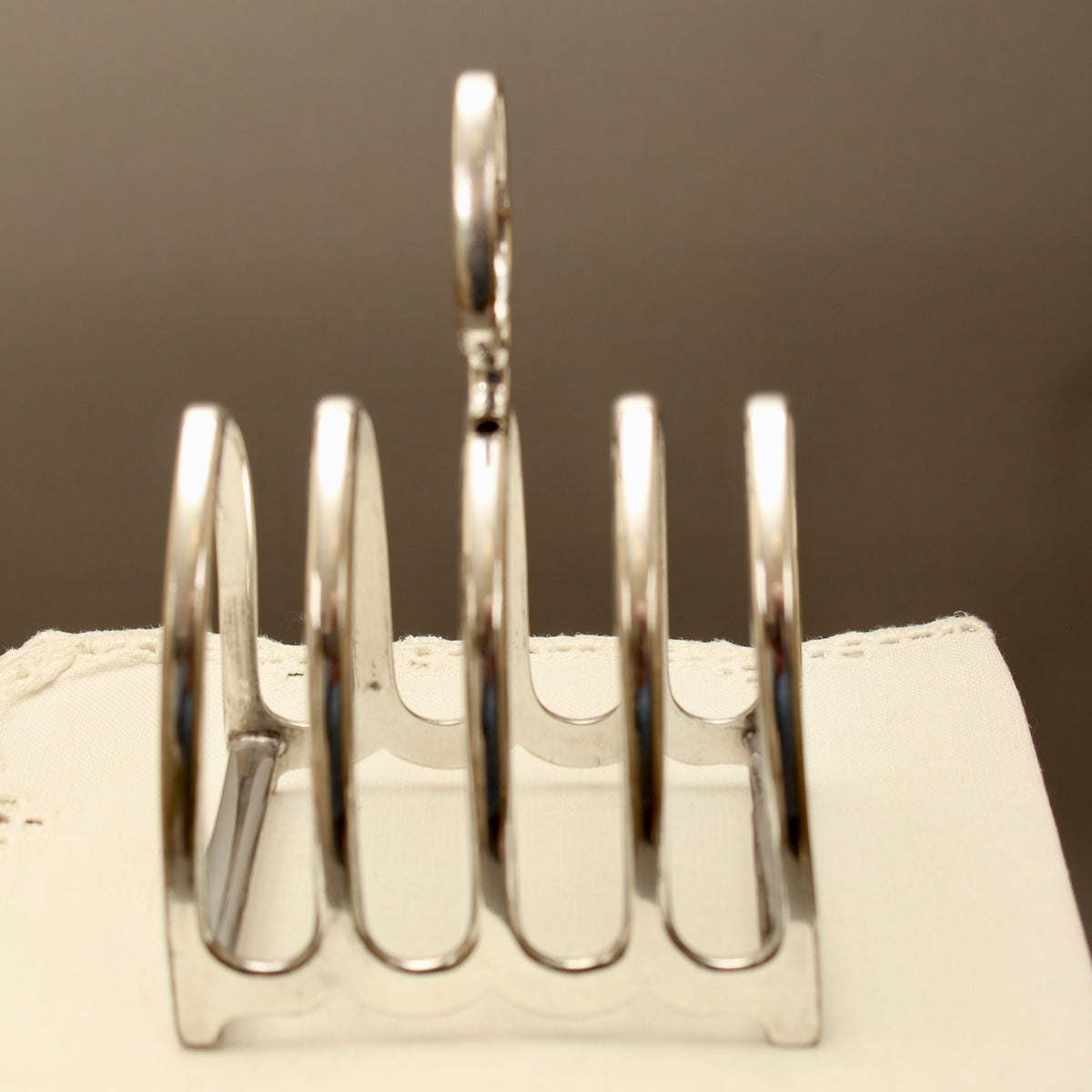 Antique Henry Wilkinson Sheffield Silver Plated Toast Rack - 4-Slot Teardrop Handle Letter Rack (c.1900)