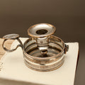 Antique Silver Plate on Copper Pierced Gallery Chamberstick - Victorian Candle Holder