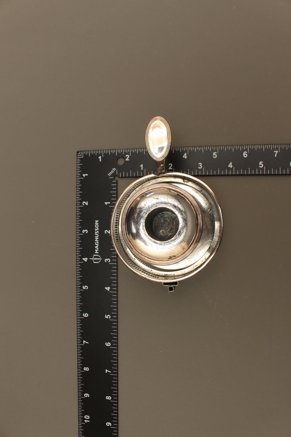 Antique Silver Plate on Copper Pierced Gallery Chamberstick - Victorian Candle Holder