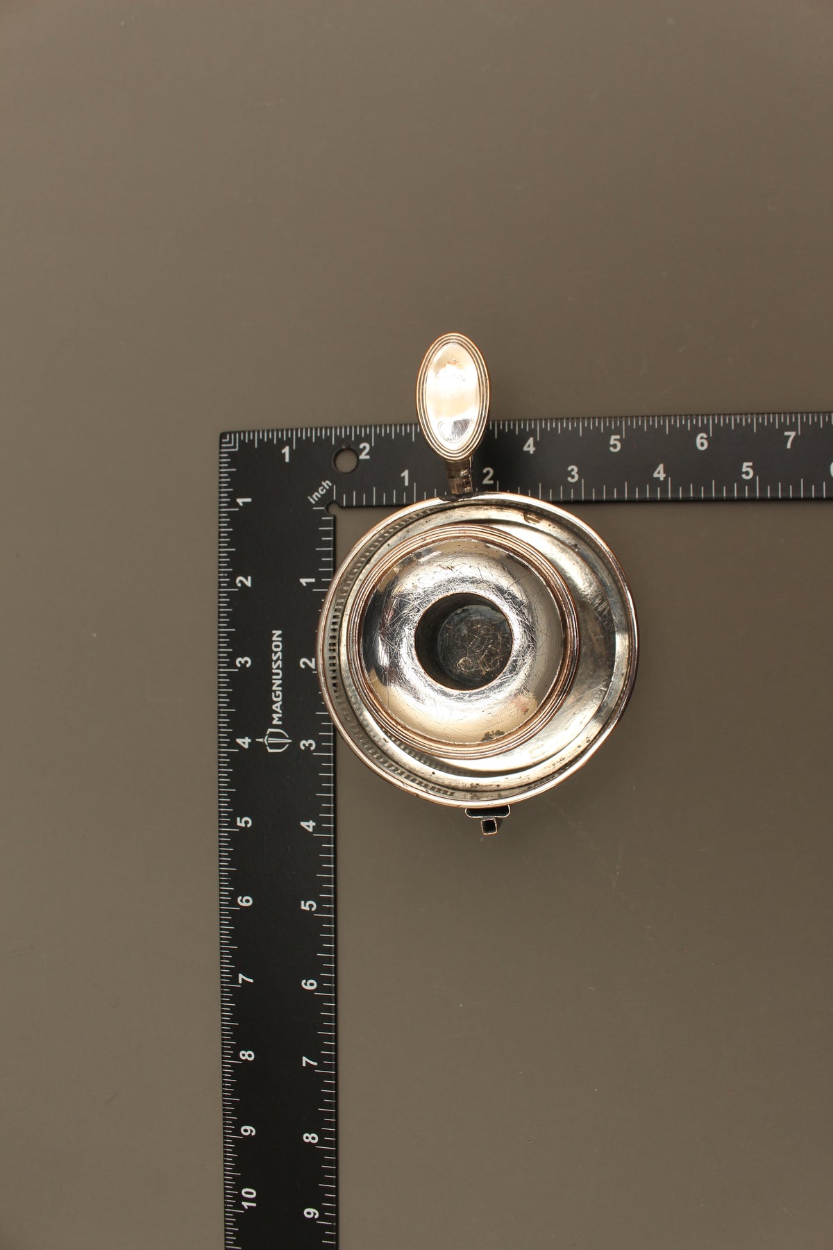 Antique Silver Plate on Copper Pierced Gallery Chamberstick - Victorian Candle Holder