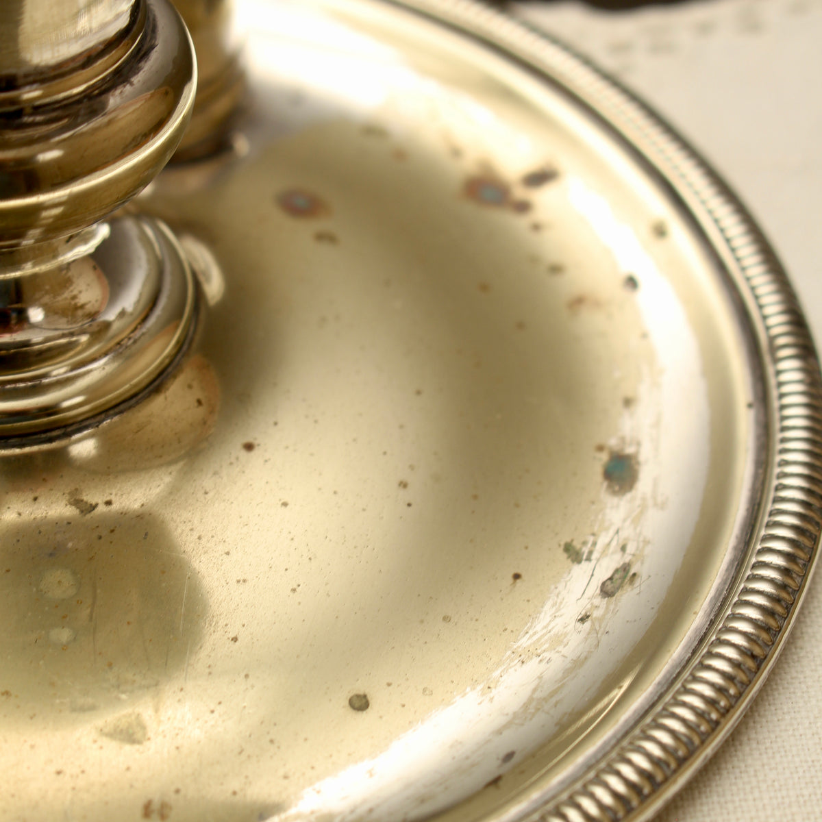 Antique Hawksworth Eyre & Co Sheffield Silver Plated Chamberstick with Matching Stamped Snuffer (c.1900)