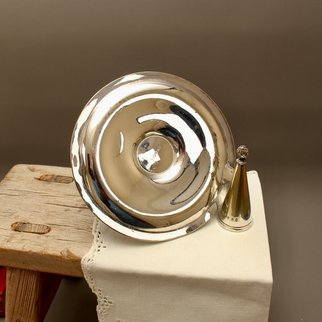 Antique Hawksworth Eyre & Co Sheffield Silver Plated Chamberstick with Matching Stamped Snuffer (c.1900)