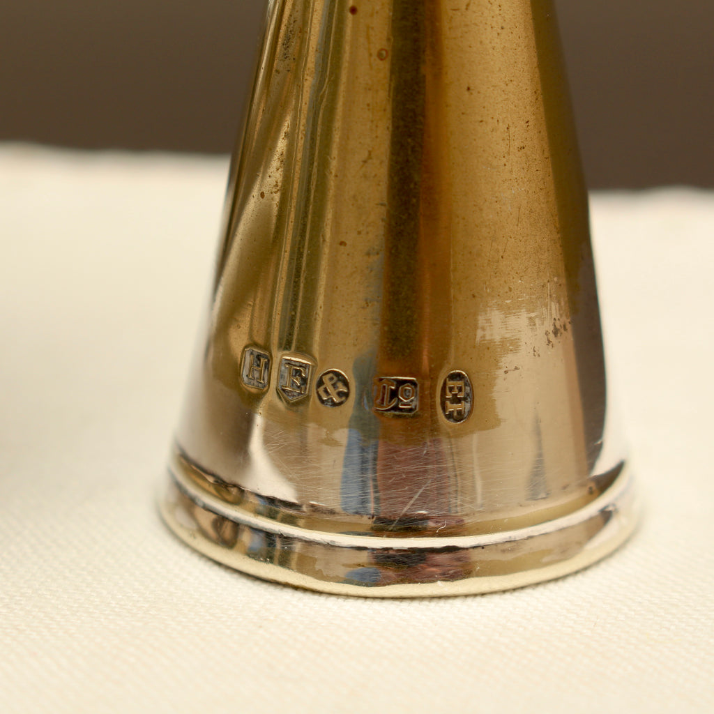 Antique Hawksworth Eyre & Co Sheffield Silver Plated Chamberstick with Matching Stamped Snuffer (c.1900)