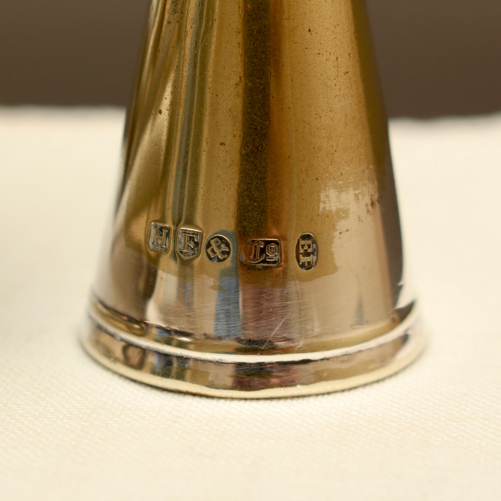 Antique Hawksworth Eyre & Co Sheffield Silver Plated Chamberstick with Matching Stamped Snuffer (c.1900)