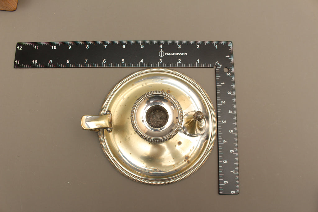 Antique Hawksworth Eyre & Co Sheffield Silver Plated Chamberstick with Matching Stamped Snuffer (c.1900)