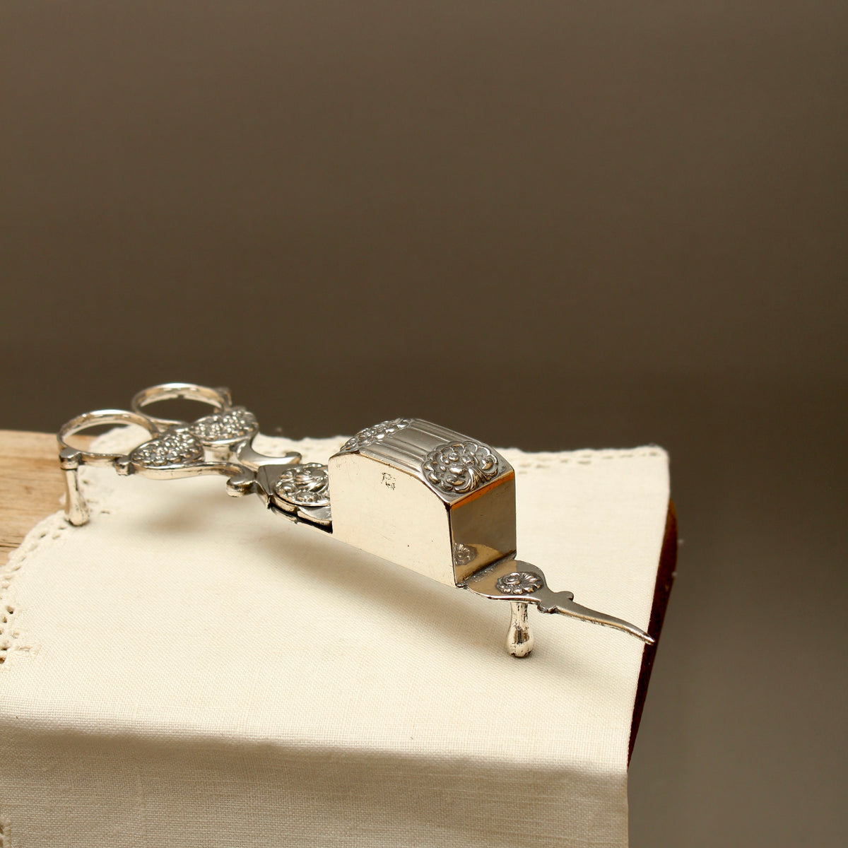 Antique Silver Plated Ornate Candle Snuffer Scissors | Vintage Wick Trimmer