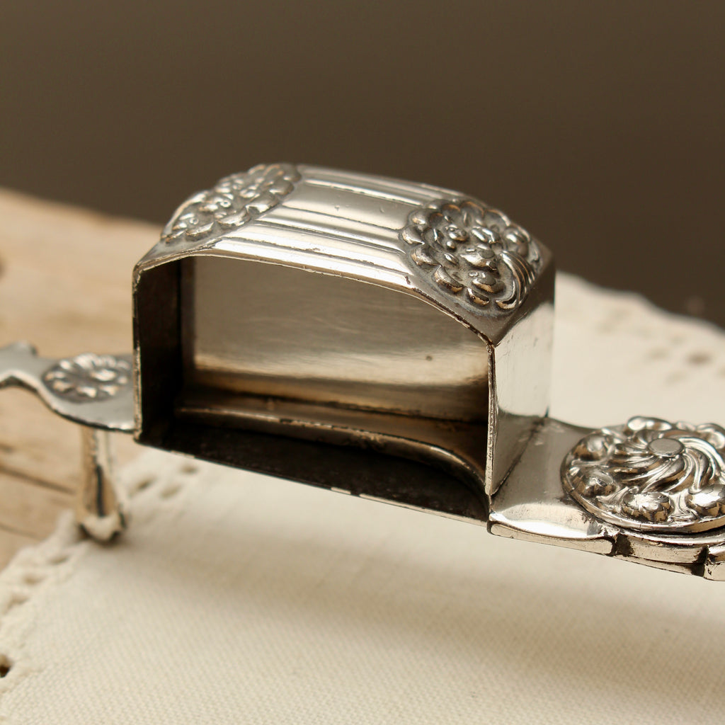 Antique Silver Plated Ornate Candle Snuffer Scissors | Vintage Wick Trimmer