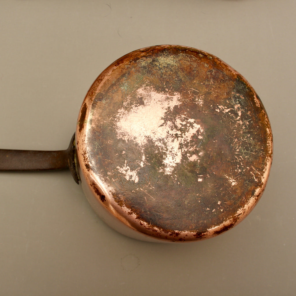 Antique Heavy Gauge Copper Saucepan | Victorian Farmhouse Kitchenalia