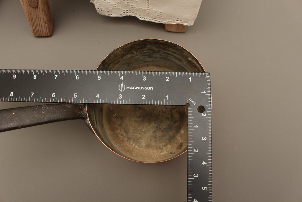 Antique Heavy Gauge Copper Saucepan | Victorian Farmhouse Kitchenalia