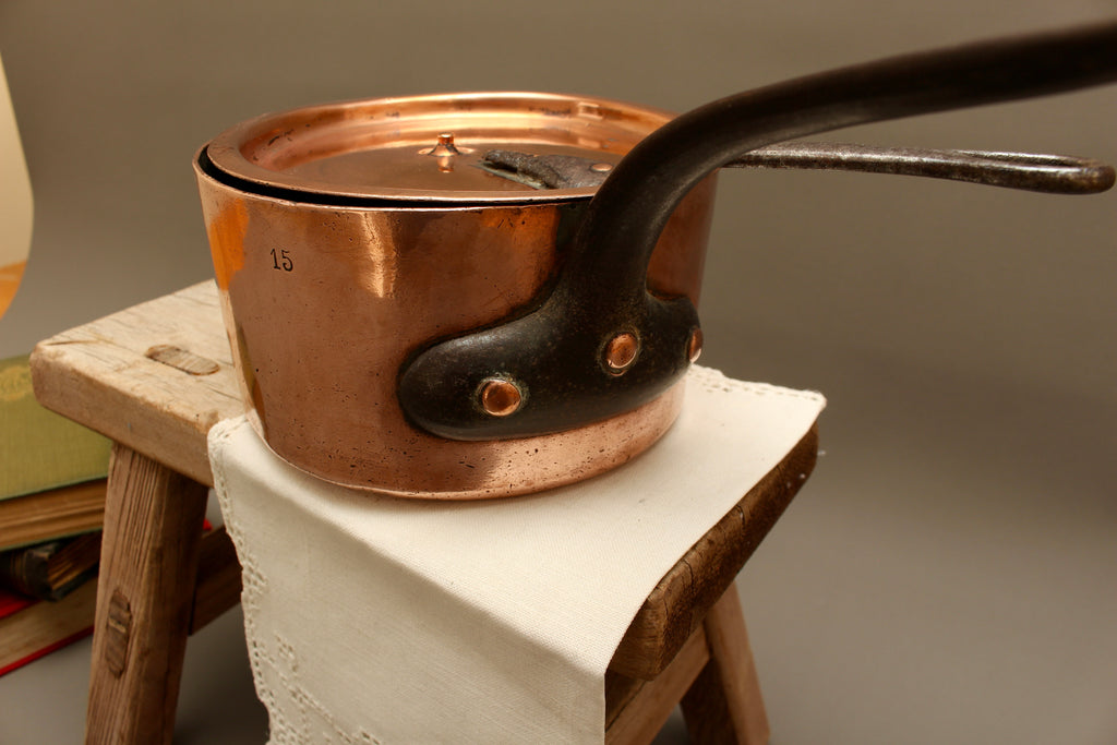 Antique Trinity College Cambridge Copper Saucepan & Lid (1901) | Collegiate Kitchenalia