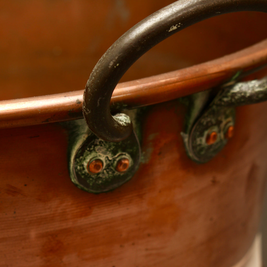 Antique French Heavy Gauge Copper Jam Pan | Victorian Preserve Basin