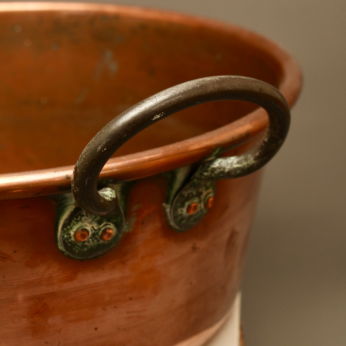 Antique French Heavy Gauge Copper Jam Pan | Victorian Preserve Basin