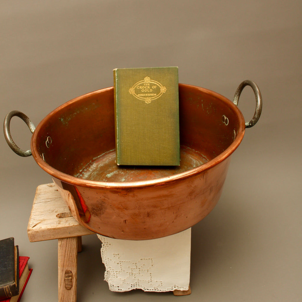 Antique French Heavy Gauge Copper Jam Pan | Victorian Preserve Basin