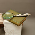 Checkered Mother of Pearl Handheld Magnifying Glass | Large Desk Magnifier
