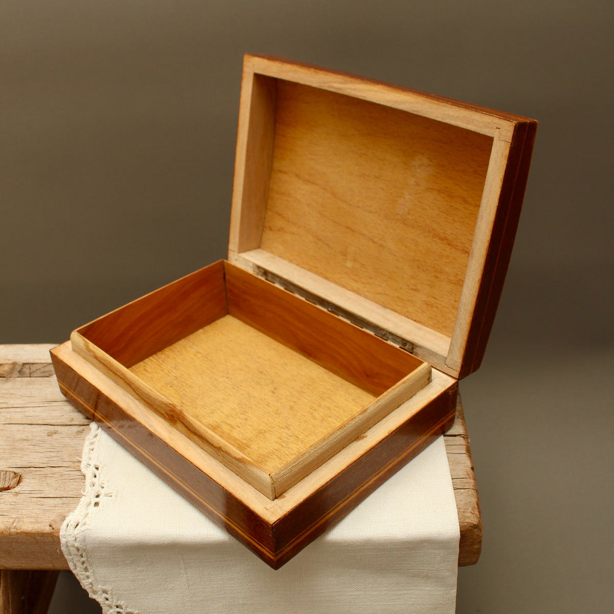 Italian Floral Marquetry Trinket Box | Sorrento Inlaid Wood Table Box