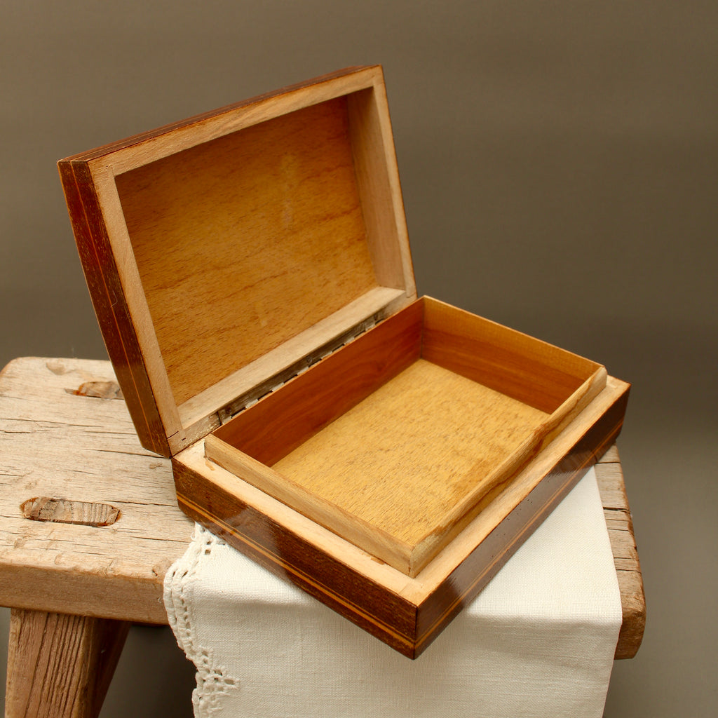 Italian Floral Marquetry Trinket Box | Sorrento Inlaid Wood Table Box