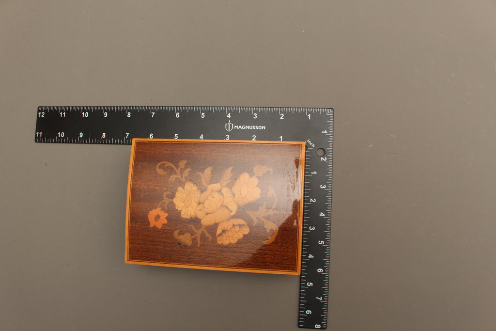 Italian Floral Marquetry Trinket Box | Sorrento Inlaid Wood Table Box