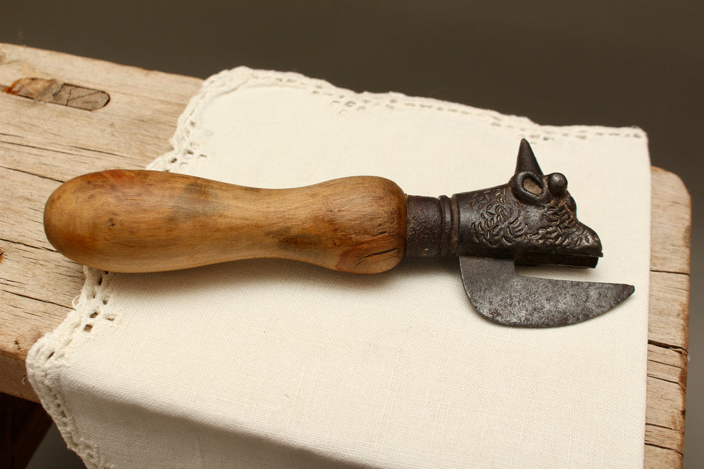 Antique WW1 "Bully Beef" Cast Iron Can Opener | Victorian Bull's Head Tin Opener