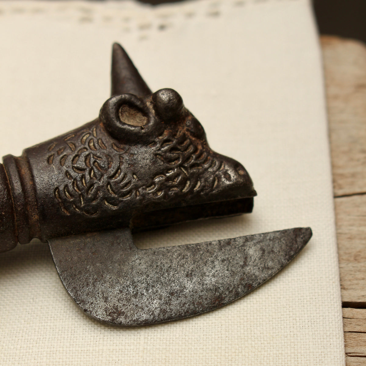 Antique WW1 "Bully Beef" Cast Iron Can Opener | Victorian Bull's Head Tin Opener