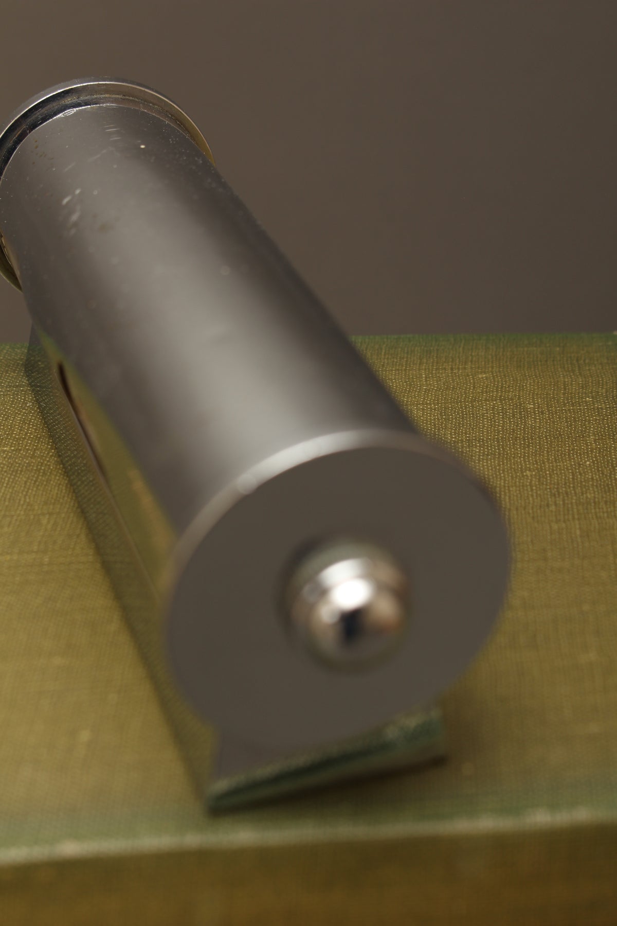 Mid-Century Chrome Cylinder Perpetual Desk Calendar | 1950s Metal Roller Calendar