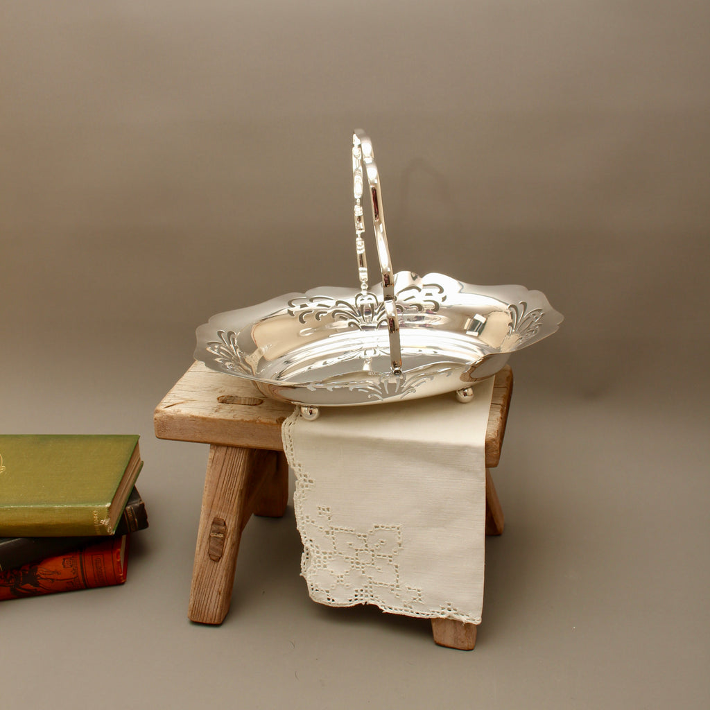 Vintage Cooper Brothers Sheffield Silver Plated Bon Bon Basket | Swing Handle Sweetmeat Dish