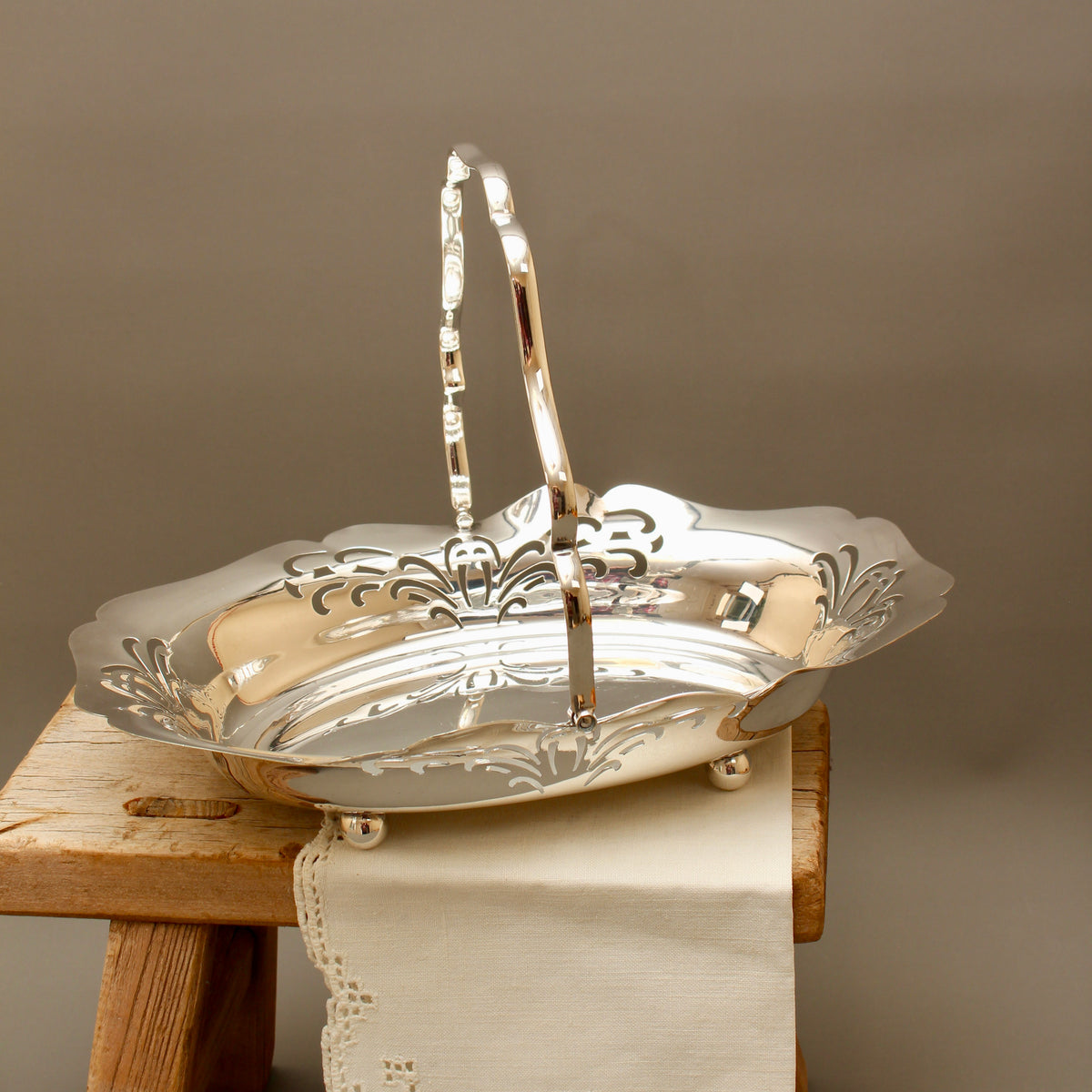 Vintage Cooper Brothers Sheffield Silver Plated Bon Bon Basket | Swing Handle Sweetmeat Dish