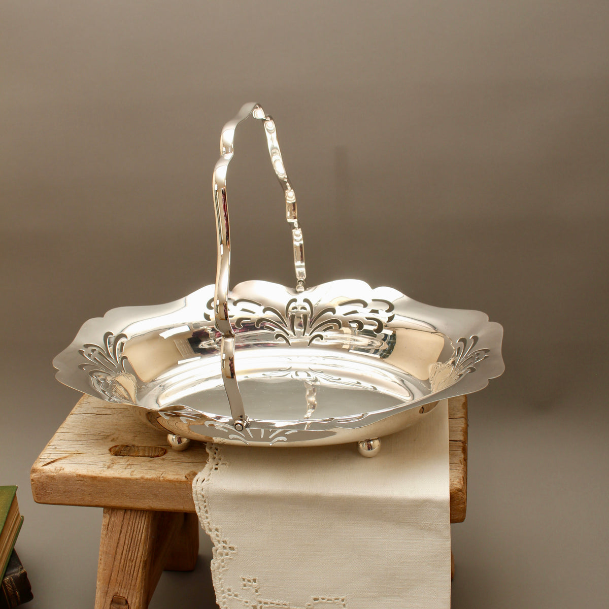 Vintage Cooper Brothers Sheffield Silver Plated Bon Bon Basket | Swing Handle Sweetmeat Dish