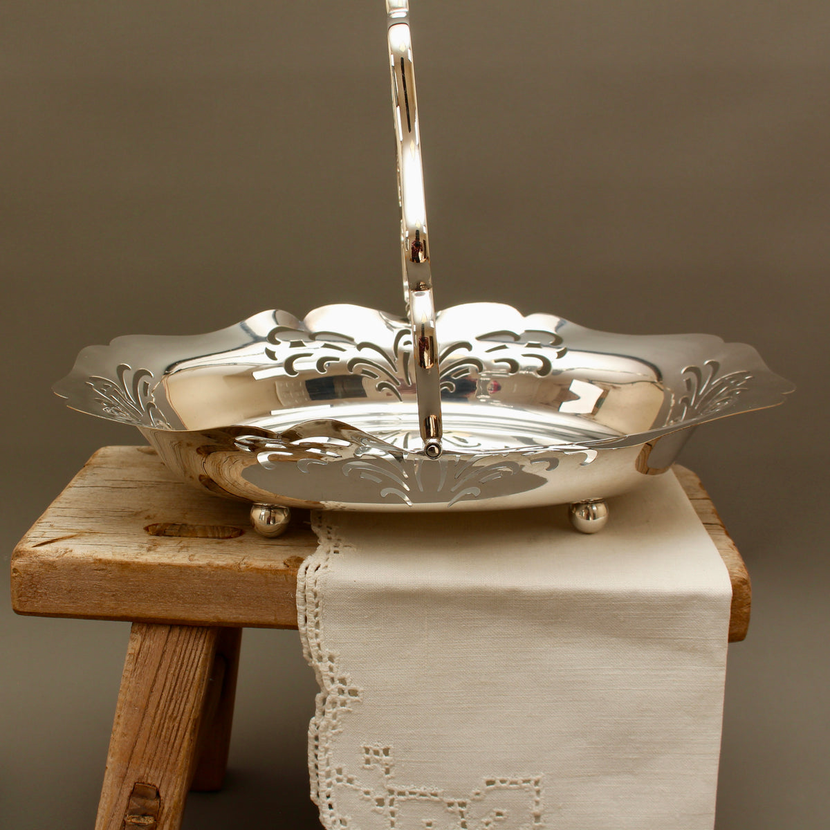 Vintage Cooper Brothers Sheffield Silver Plated Bon Bon Basket | Swing Handle Sweetmeat Dish