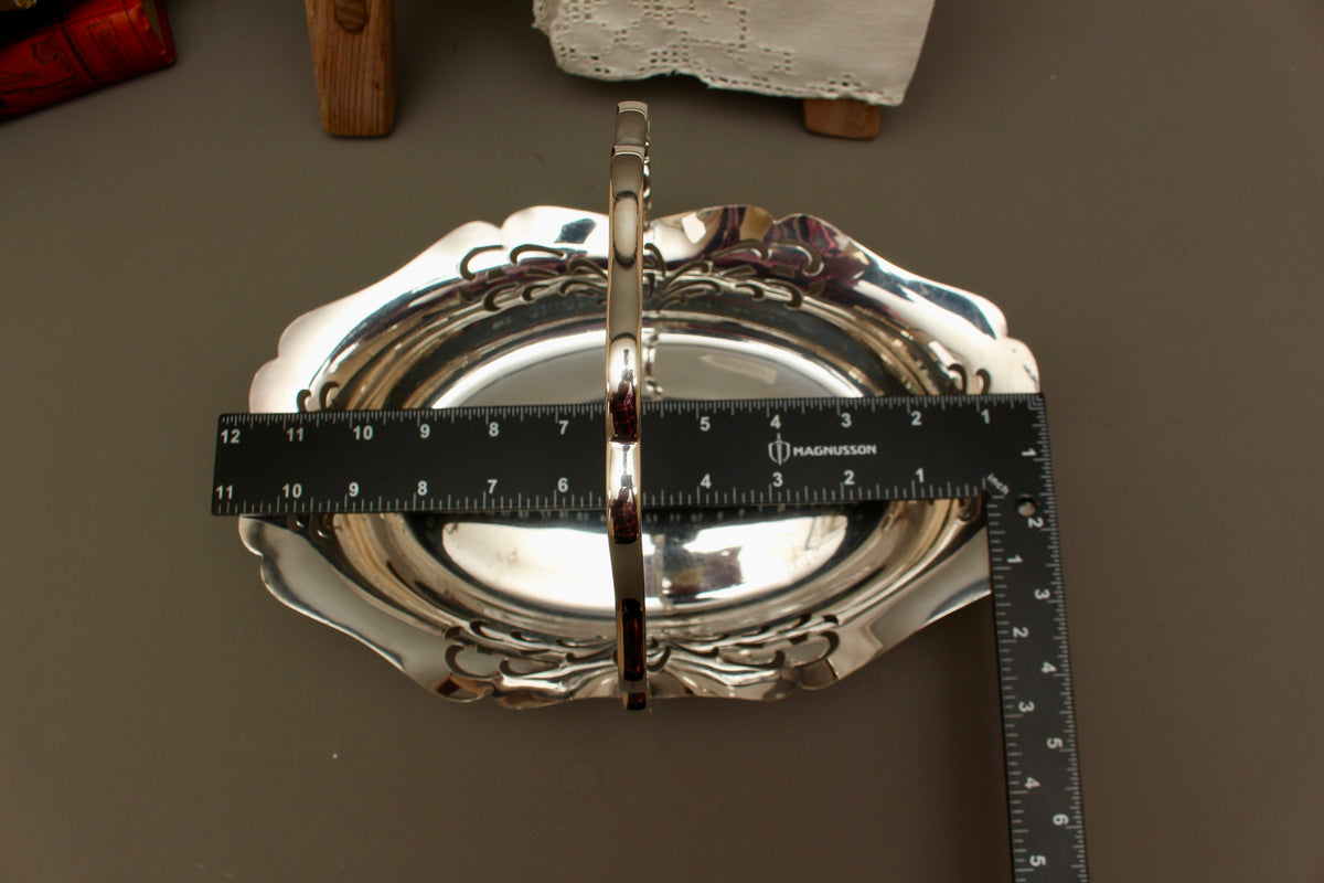 Vintage Cooper Brothers Sheffield Silver Plated Bon Bon Basket | Swing Handle Sweetmeat Dish