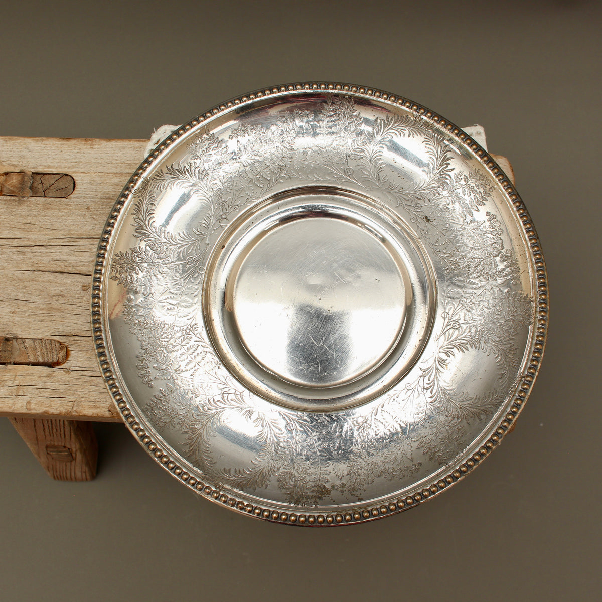 Antique Cooper Brothers Sheffield Silver Plated Trinket Tray | 7-Inch Chased Key Bowl