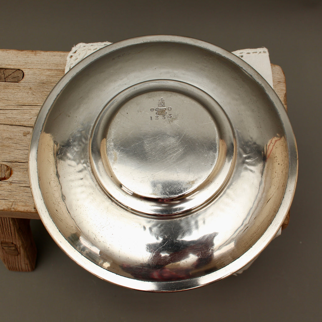 Antique Cooper Brothers Sheffield Silver Plated Trinket Tray | 7-Inch Chased Key Bowl