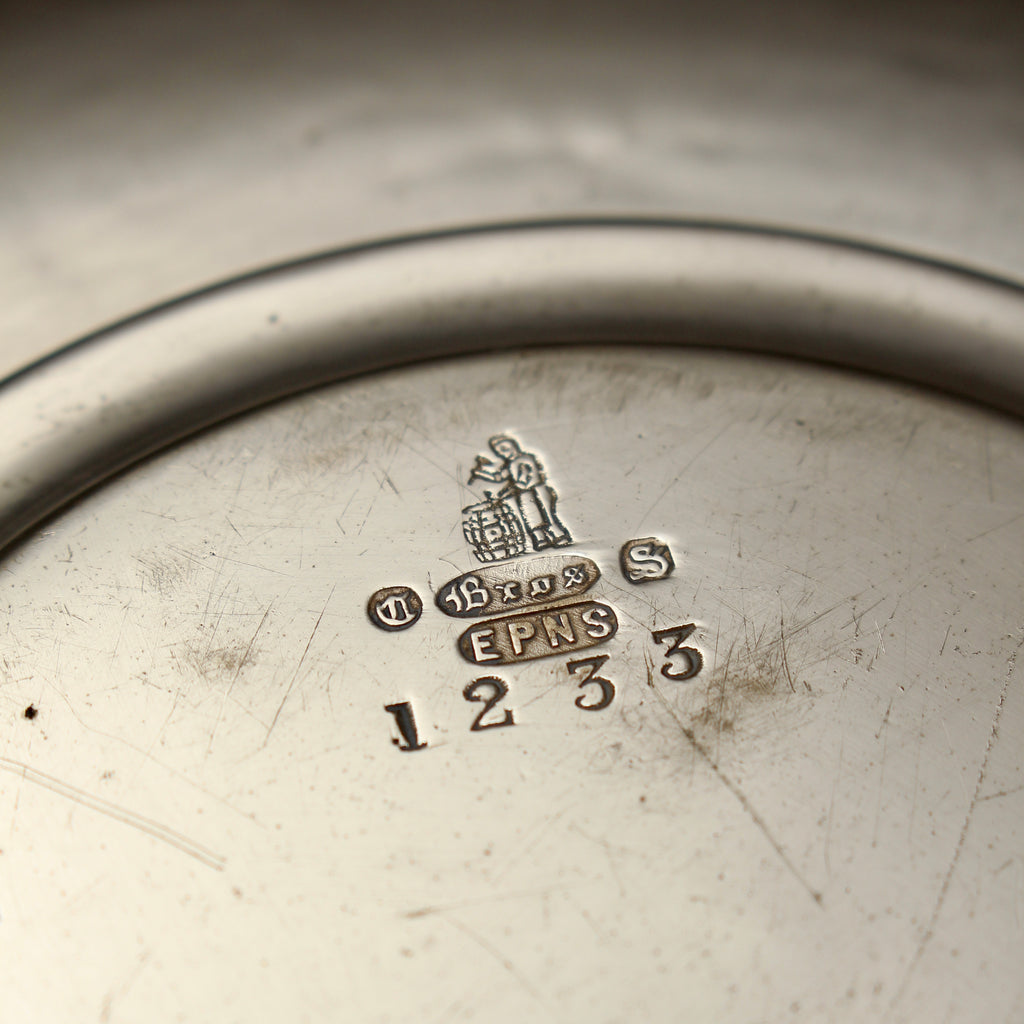 Antique Cooper Brothers Sheffield Silver Plated Trinket Tray | 7-Inch Chased Key Bowl
