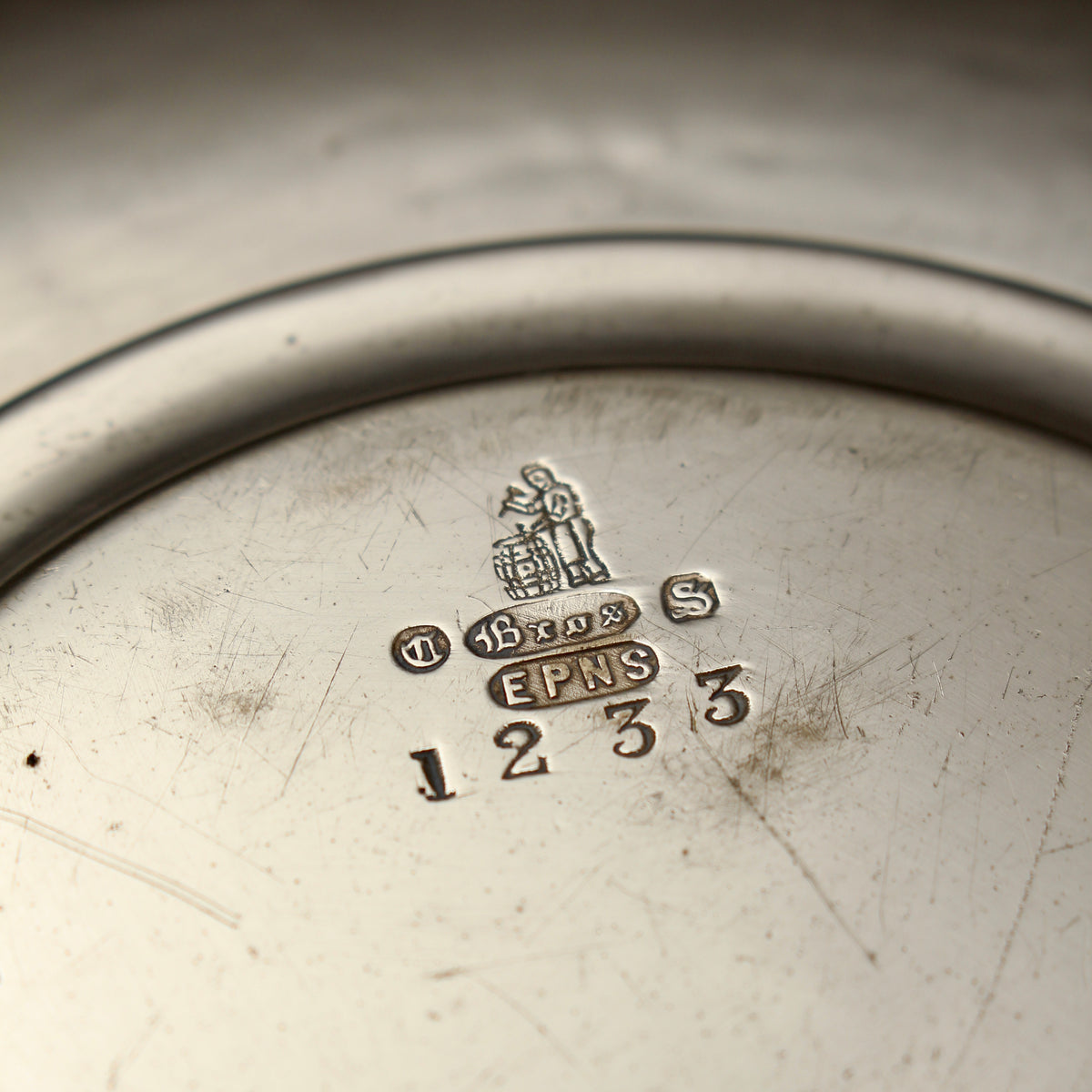 Antique Cooper Brothers Sheffield Silver Plated Trinket Tray | 7-Inch Chased Key Bowl