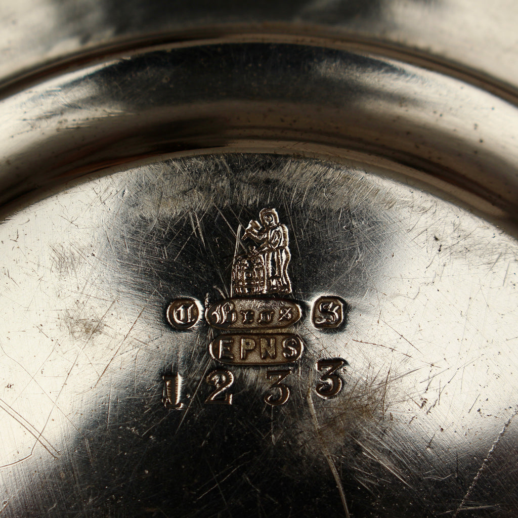 Antique Cooper Brothers Sheffield Silver Plated Trinket Tray | 7-Inch Chased Key Bowl