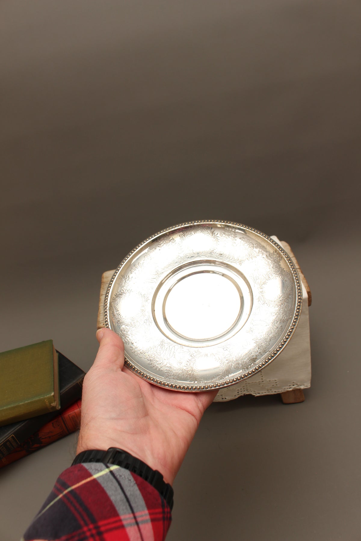 Antique Cooper Brothers Sheffield Silver Plated Trinket Tray | 7-Inch Chased Key Bowl