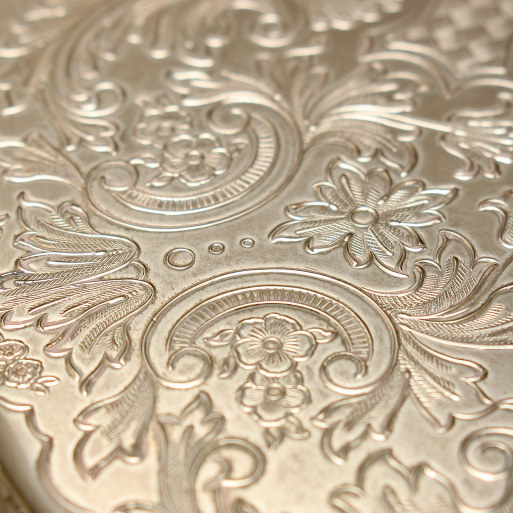 Vintage Ianthe Birmingham Silver Plated Drinks Waiter | 8.5-Inch Chased Salver Tray