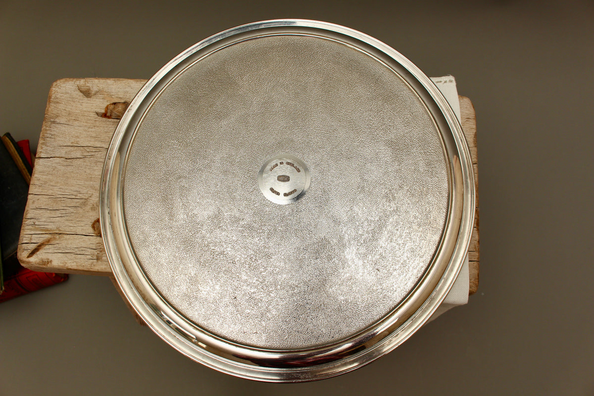 Vintage Ianthe Birmingham Silver Plated Drinks Waiter | 8.5-Inch Chased Salver Tray