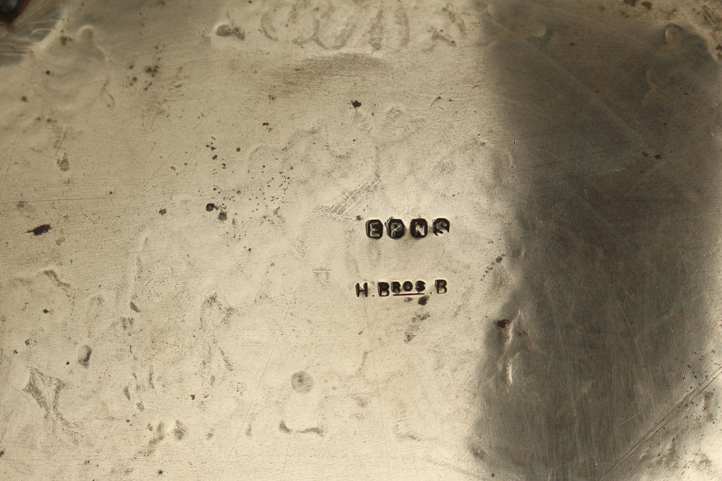 Antique Harrison Brothers Birmingham Silver Plated 12-Inch Salver | Chased Grapevine Tray