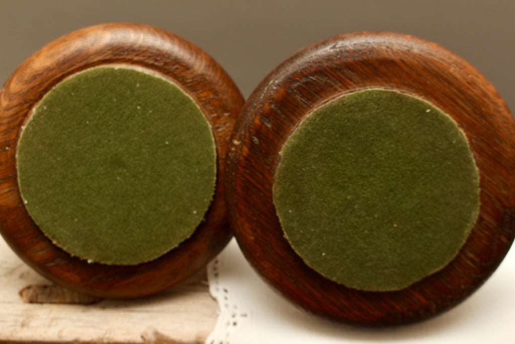 Pair of Vintage Hand-Turned Oak Barley Twist Candlesticks