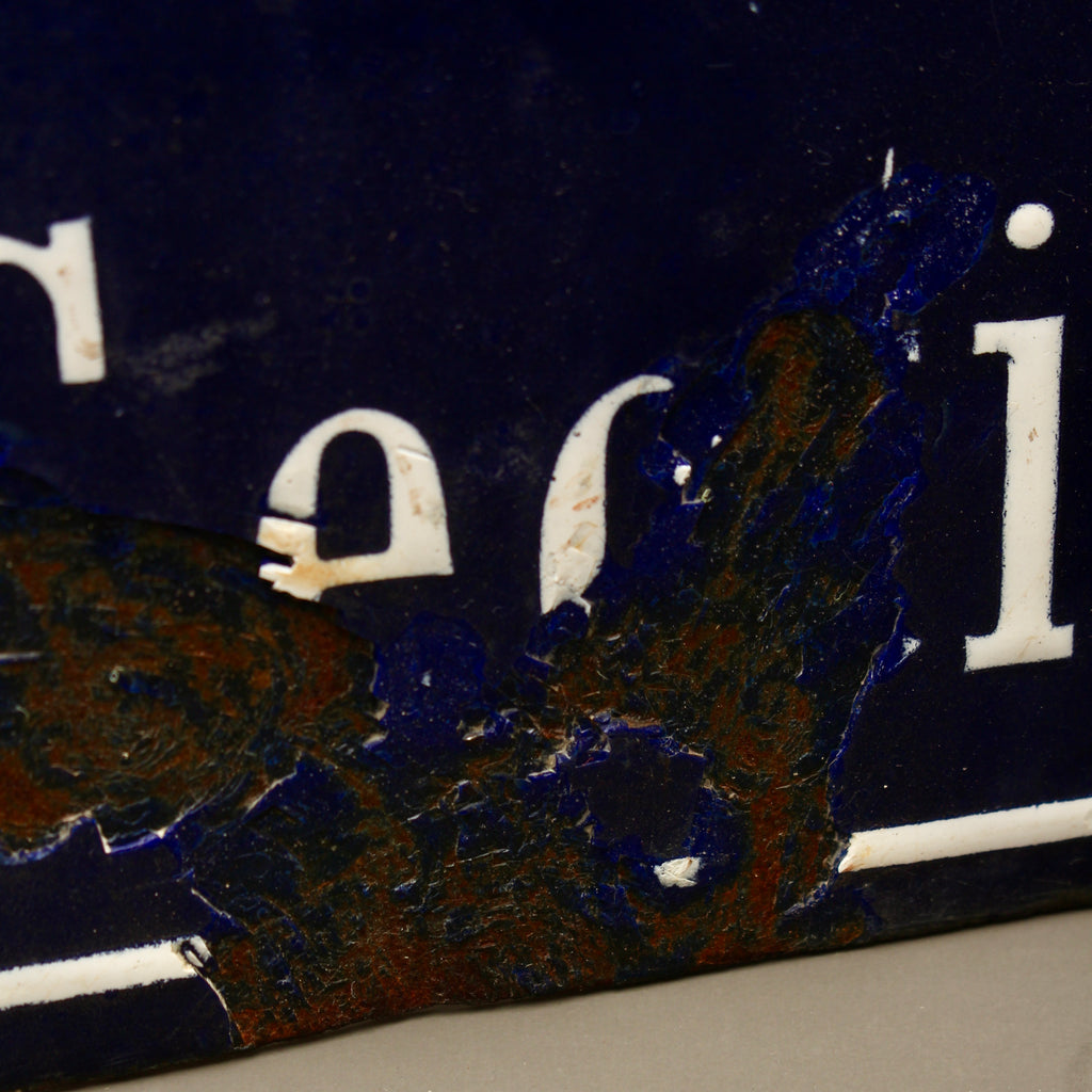 19th Century French Relief Enamel Street Sign Rue Récolet Nîmes Canton System