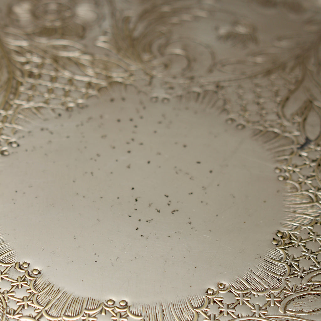 Vintage Viners of Sheffield Alpha Plate Chased Salver Round Gallery Tray