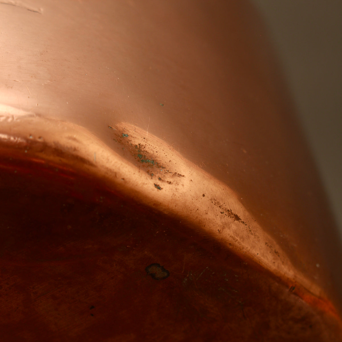 Antique 19th Century French Copper Saucepan Heavy Forged Iron Handle Chateau Mark