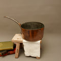 Antique 19th Century French Copper Pan Heavyweight 2.3kg Forged Iron Handle